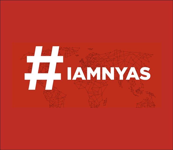 A logo with the text #IAmNYAS